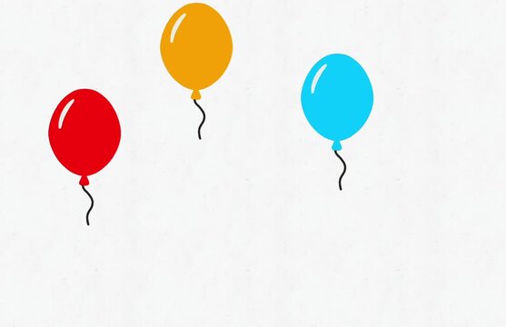 red, yellow and blue balloons in white. Freedom concept