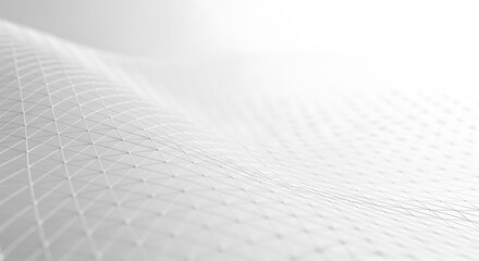Abstract white mesh surface with flowing geometric pattern background