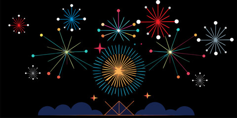 Evening Party Fireworks: Enhance Your Visual Appeal! From digital invitations to posters, these eye-catching illustrations are the key to unforgettable designs.