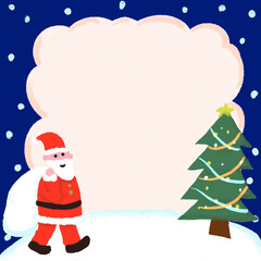 Santa Claus with gifts in the snow