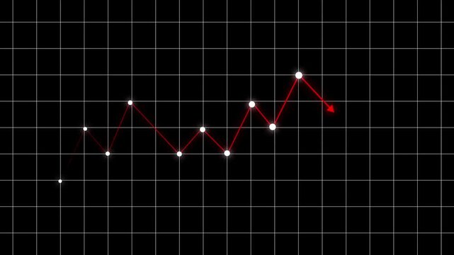 Business growth and success infographics grid appearing, initiating monitoring animation on a black background.