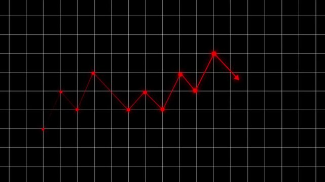 Business growth and success infographics grid appearing, initiating monitoring animation on a black background.