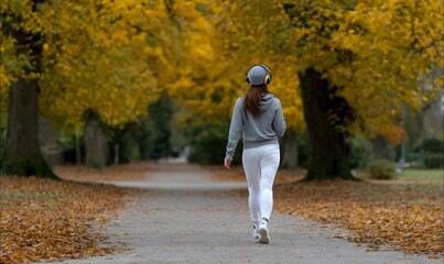 Fototapeta premium woman walking in the park