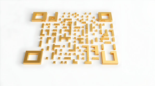 Gilded digital labyrinth on bright plane