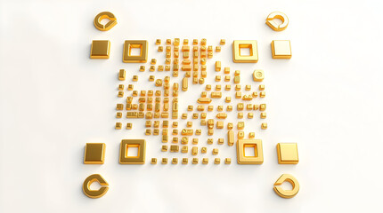 Golden QR Code Construction on White