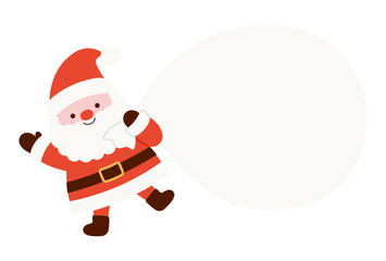vector illustration of Santa Claus with Christmas gift bag