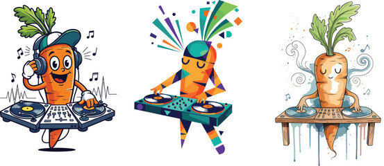 Carrot DJ Mascot Playing Music Icon Set Different Styles

Carrot DJ Mascot Playing Music Icon Set Different