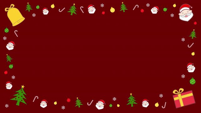 Christmas holiday doodle frame santa claus tree ornaments perfect for festive greetings, invitations, social media, or seasonal promotions.