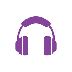 Over-ear headphones vector simple black icon, symbolizing audio, music, listening and sound. Headphones ideal for multimedia interfaces, music apps, audio equipment, podcasting.