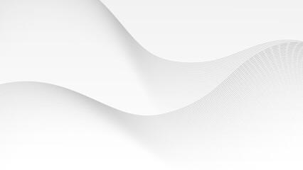 Abstract grey wave lines. Vector illustration. Shiny moving lines design element. Technology abstract lines on white background. Gray wave curve lines abstract background. Modern backdrop design.