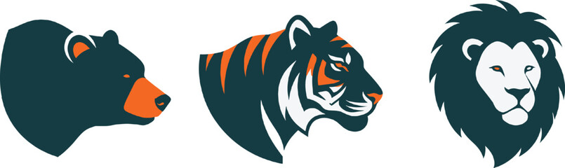 Wild Animals Head Icon Set Bear Tiger and Lion Mascot Logo

Wild Animals Head Icon Set Bear Tiger and Lion Mascot