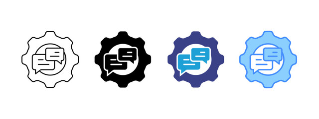 Gear  icon set multiple style collection