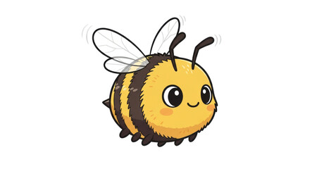 Cartoon bee illustration with transparent background for creative designs