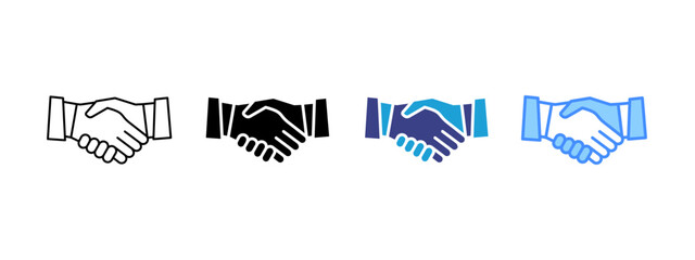 Handshake icon set multiple style collection