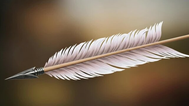 An elegant feather arrow showcasing intricate details and a soft palette.