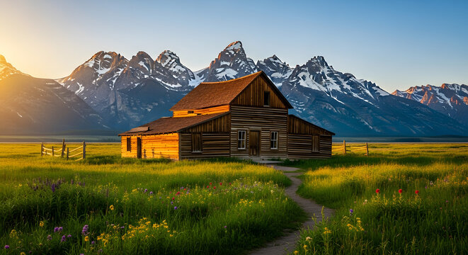 Serene Baroque Garden with Classical Architecture and Reflecting Pool at Sunset