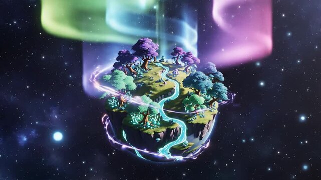 Enchanting Celestial Aurora A Cosmic Dance of Light and Wonder.