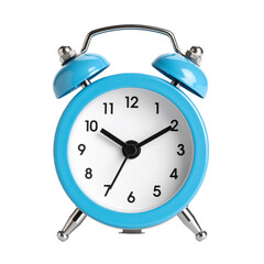 Classic Blue Alarm Clock: Capturing the timeless appeal of an old-fashioned alarm clock, featuring its vibrant blue exterior, elegant design, and crisp dial, evoking a sense of nostalgia, discipline.