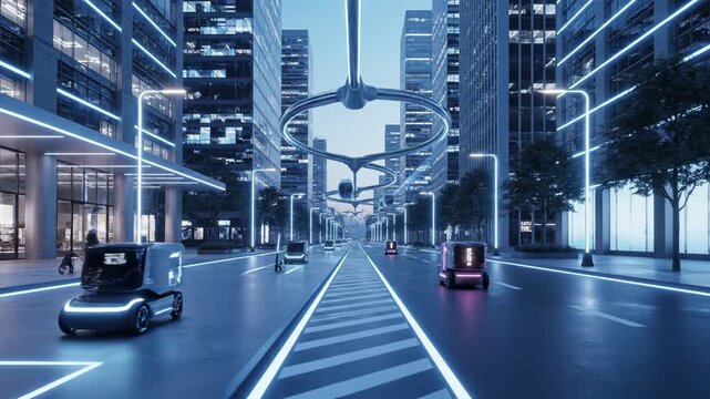 Futuristic City Autonomous Vehicles