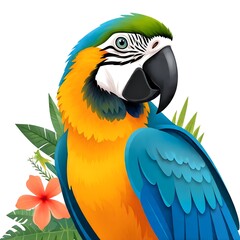 Fototapeta premium Close up image of Beautiful Tropical Parrot in Bright Colors