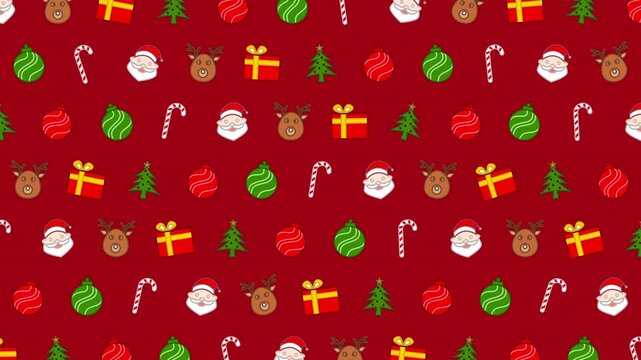 Christmas seamless pattern holiday festive elements design suitable for backgrounds, digital designs, and festive branding.
