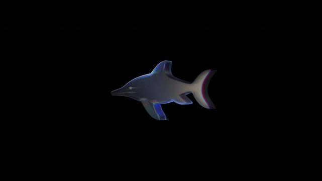 Ichthyosaur swimming in the dark ocean depths