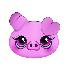 Kawaii Piggy Illustration 