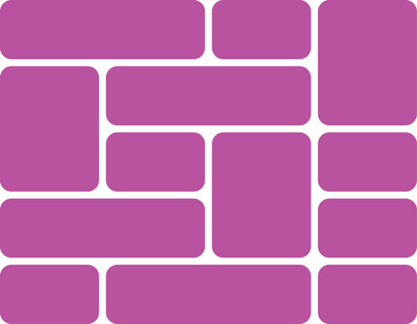 Magenta Rounded Rectangles In A Geometric Grid Layout On White abstract arrangement