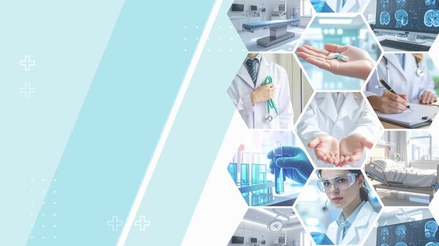 医療、研究、テクノロジーをイメージしたループアニメーション　白背景　AI生成素材