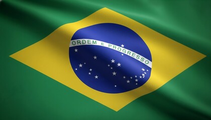 Brazil flag in the wind