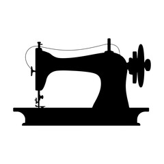 Silhouette of a vintage sewing machine classic style