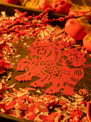 Spring Festival Year of the Horse paper cutting window decorations red paper