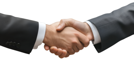 Close-up of Business Handshake Isolated on White Background