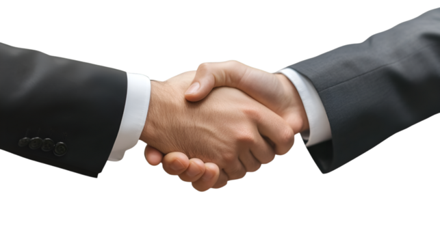 Close-up of Business Handshake Isolated on White Background - Powered by Adobe