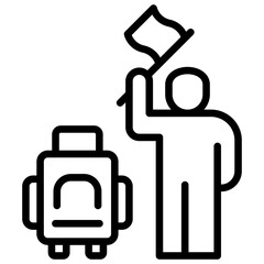 Immigrant  Icon Element For Design