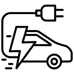 Electric Vehicle  Icon Element For Design