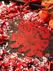 Spring Festival Year of the Horse paper cutting window decorations red paper