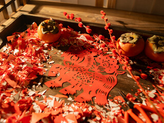 Spring Festival Year of the Horse paper cutting window decorations red paper