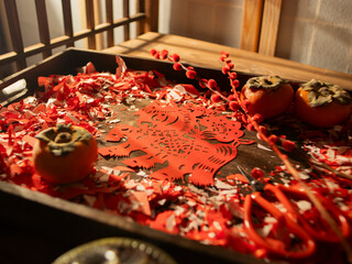 Spring Festival Year of the Horse paper cutting window decorations red paper