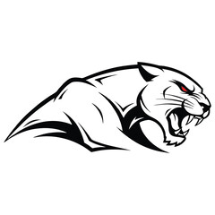 Obraz premium Powerful snarling panther emblem ready for sports branding and fierce graphic design