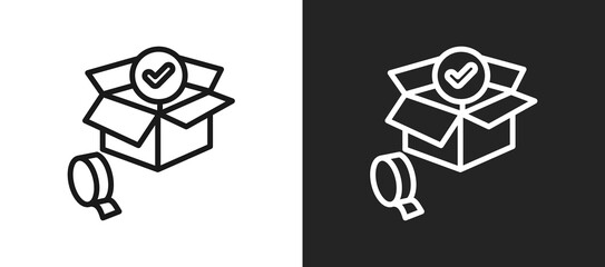 Order Packaging Outline Icon In Black And White Filled Style