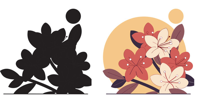 Elegant floral design with a modern aesthetic and pastel colors against a warm background, perfect for wedding invitations and springtime promotions