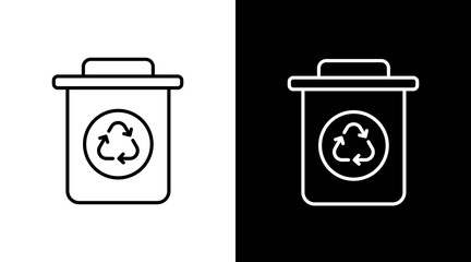 Recycling Bin  White Icon Set Design	