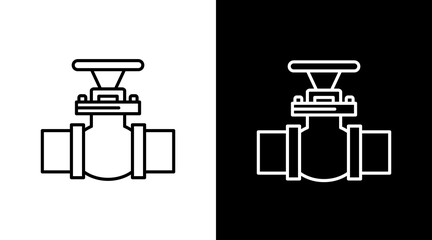 Control Valve  White Icon Set Design	