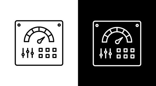 Control Panel  White Icon Set Design	