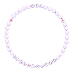 A watercolor illustration of a friendship bracelet wreath for best friends. Hand drawn in a simple style.