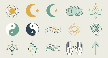 Discover serene celestial, nature, and spiritual icons perfect for wellness brands, meditation apps, and holistic designs creating calm and balance.