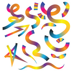 Colorful ribbon vector illustration with abstract background and 3D alphabet design , shape, pattern, texture, digital, modern, creative, vibrant, typography, style, gradient, motion, dynamic