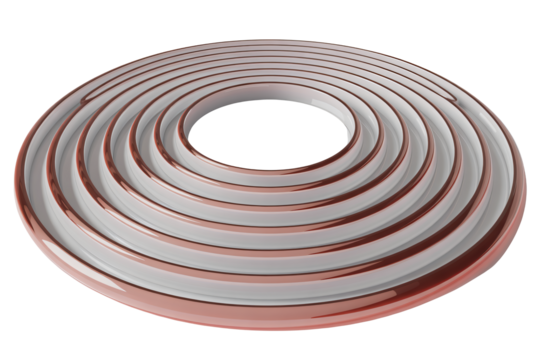 Elegant concentric rings with metallic rose gold accents create a visually stunning and modern design element for creative projects