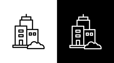 Obraz premium Office Tower White Icon Set Design